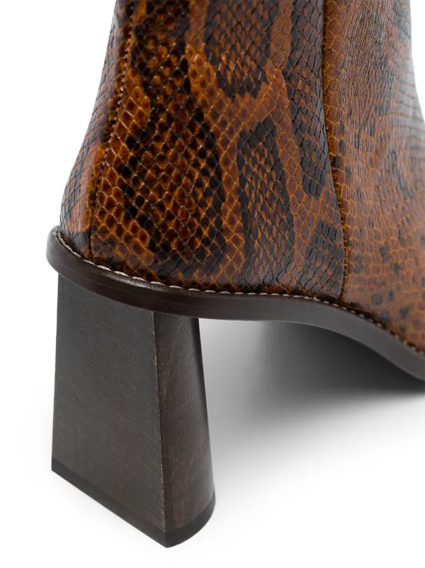 Rejina Pyo Alana 75Mm Snake Effect Ankle Boots | REJINA PYO Brown Alana 75mm snakeeffect ankle boots Brown