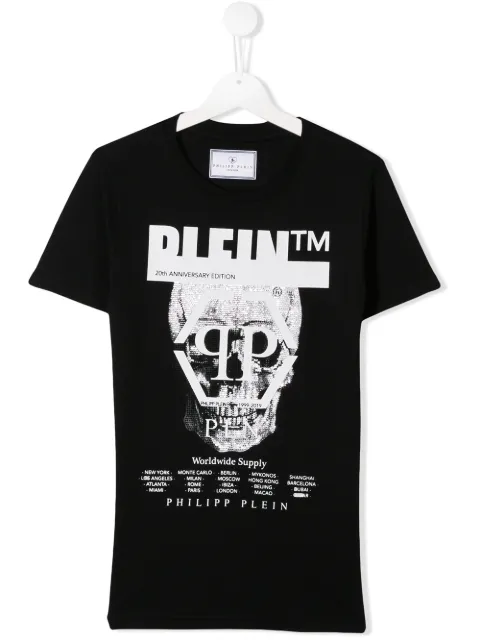 Philipp Plein Junior playera con estampado fotográfico y logo