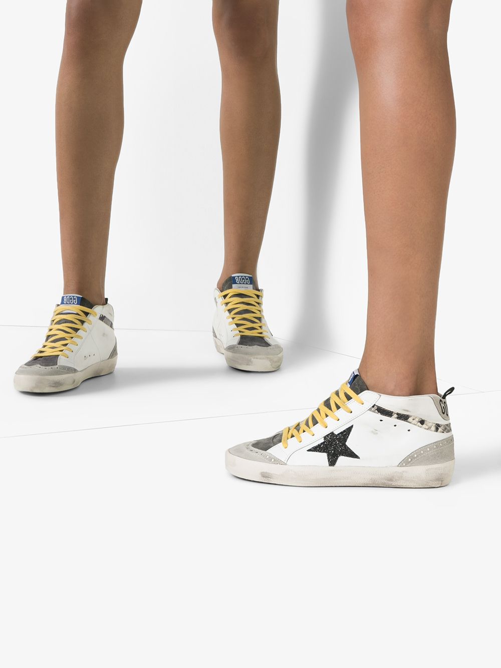 фото Golden Goose высокие кеды Superstar с блестками