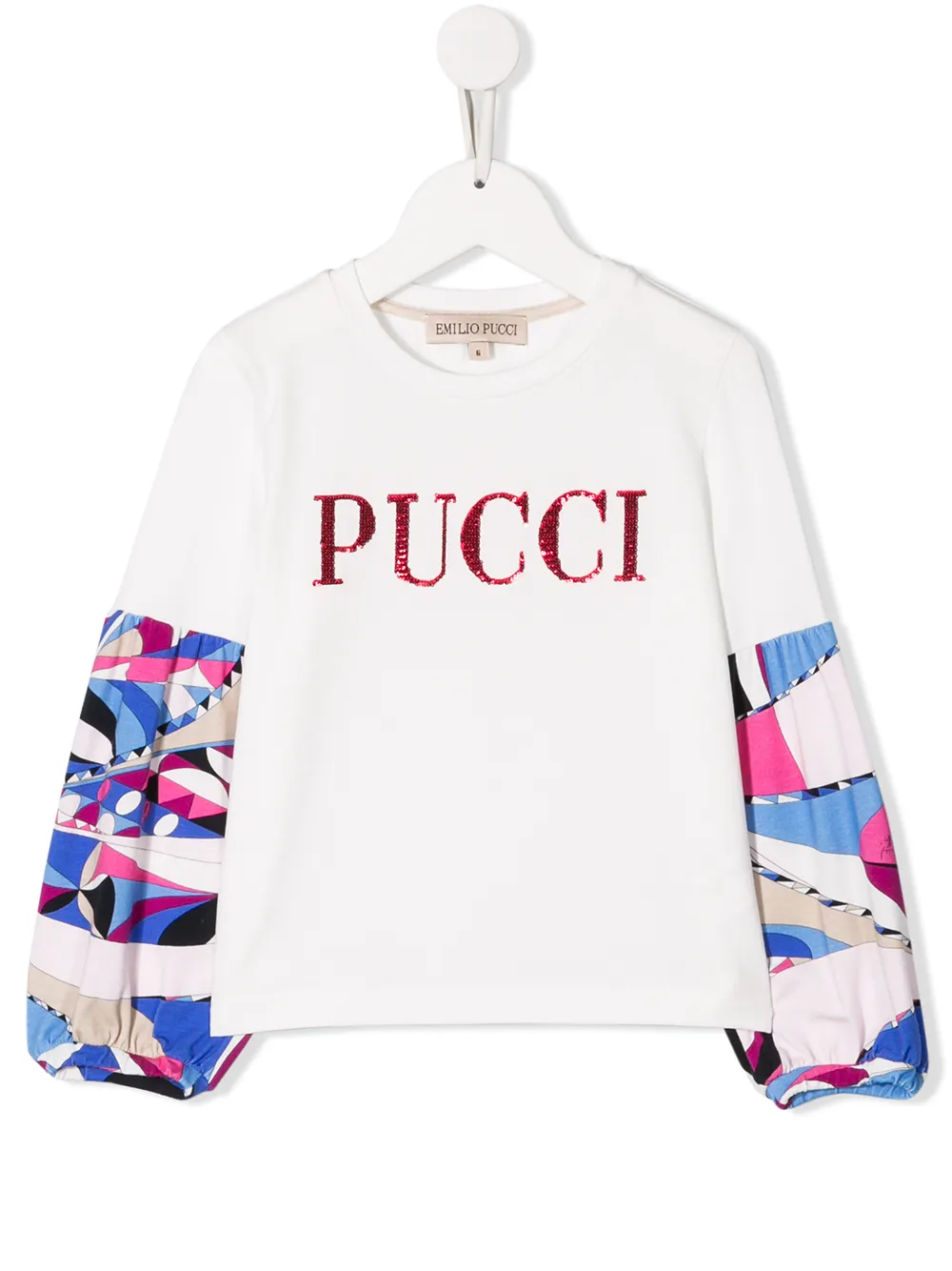 фото Emilio Pucci Junior футболка с логотипом и пайетками