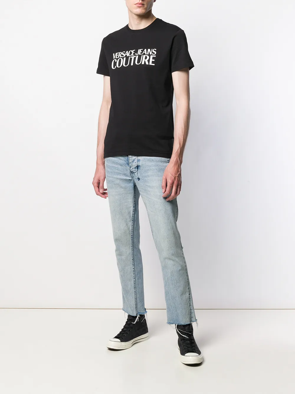 Versace Jeans Couture T-shirt met logoprint Zwart