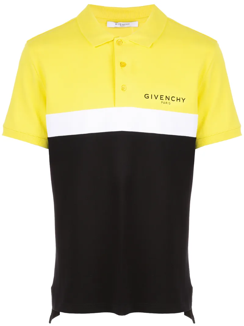 Givenchy – colour-block polo shirt – men – Cotton – M – yellow