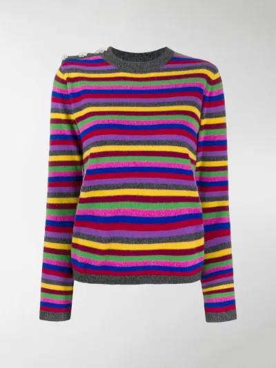 GANNI striped cashmere jumper grey | MODES