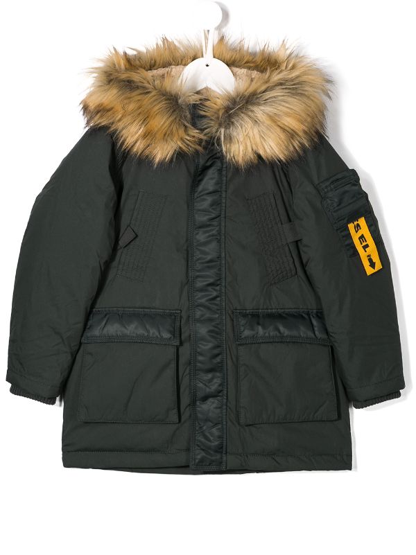 faux fur hood parka jacket