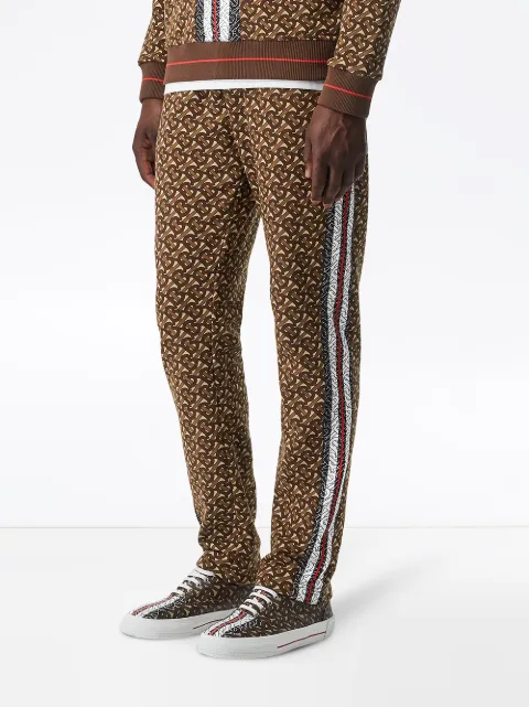 Burberry Calca Esportiva Com Monograma E Listas Farfetch