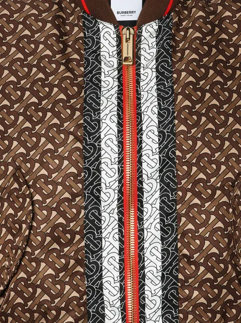 burberry monogram stripe print bomber jacket