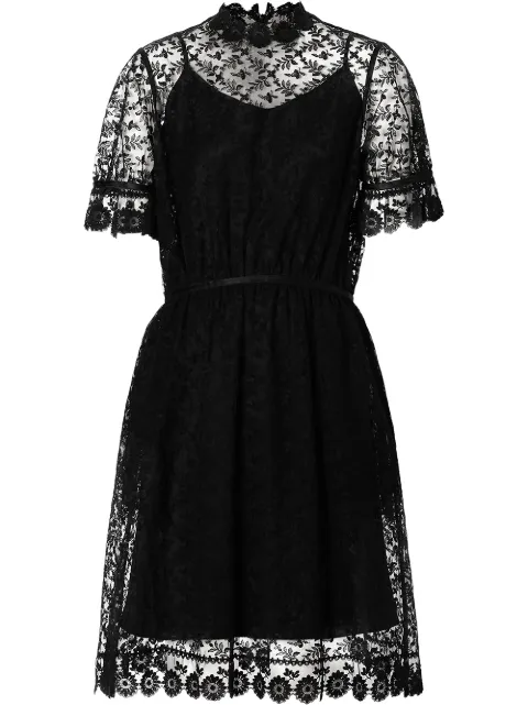 Click to view more detailed imagery on our partner's website Burberry Black Women's Floral Embroidered Tulle Dress