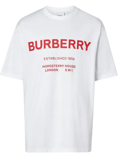 Click to view more detailed imagery on our partner's website Burberry Horseferry Logo-Print Cotton-Jersey T-Shirt In White