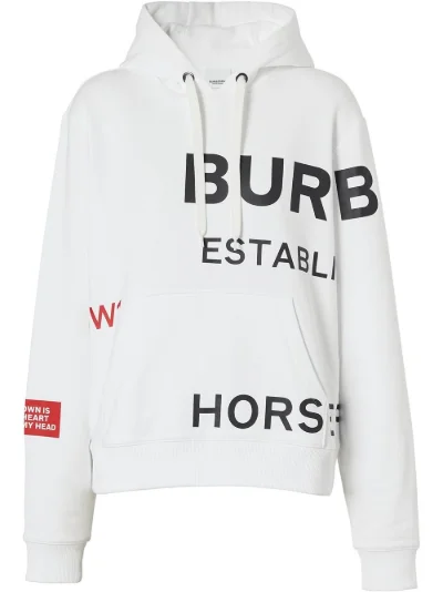 Burberry Horseferry print oversized hoodie white | MODES