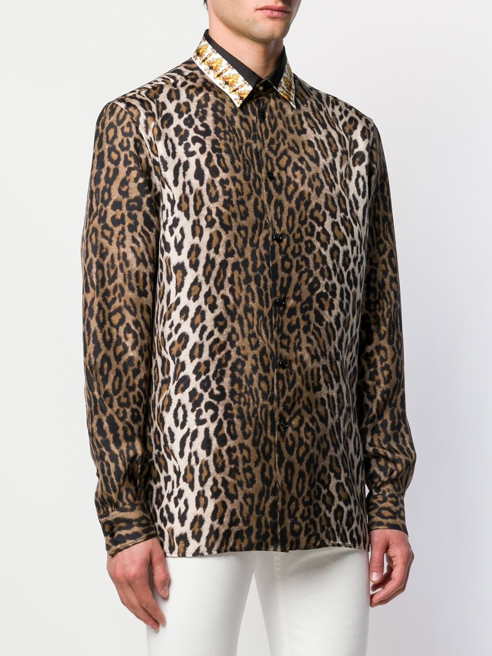 фото Versace рубашка с леопардовым принтом