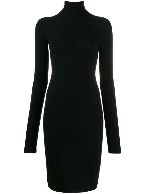 black roll neck dress