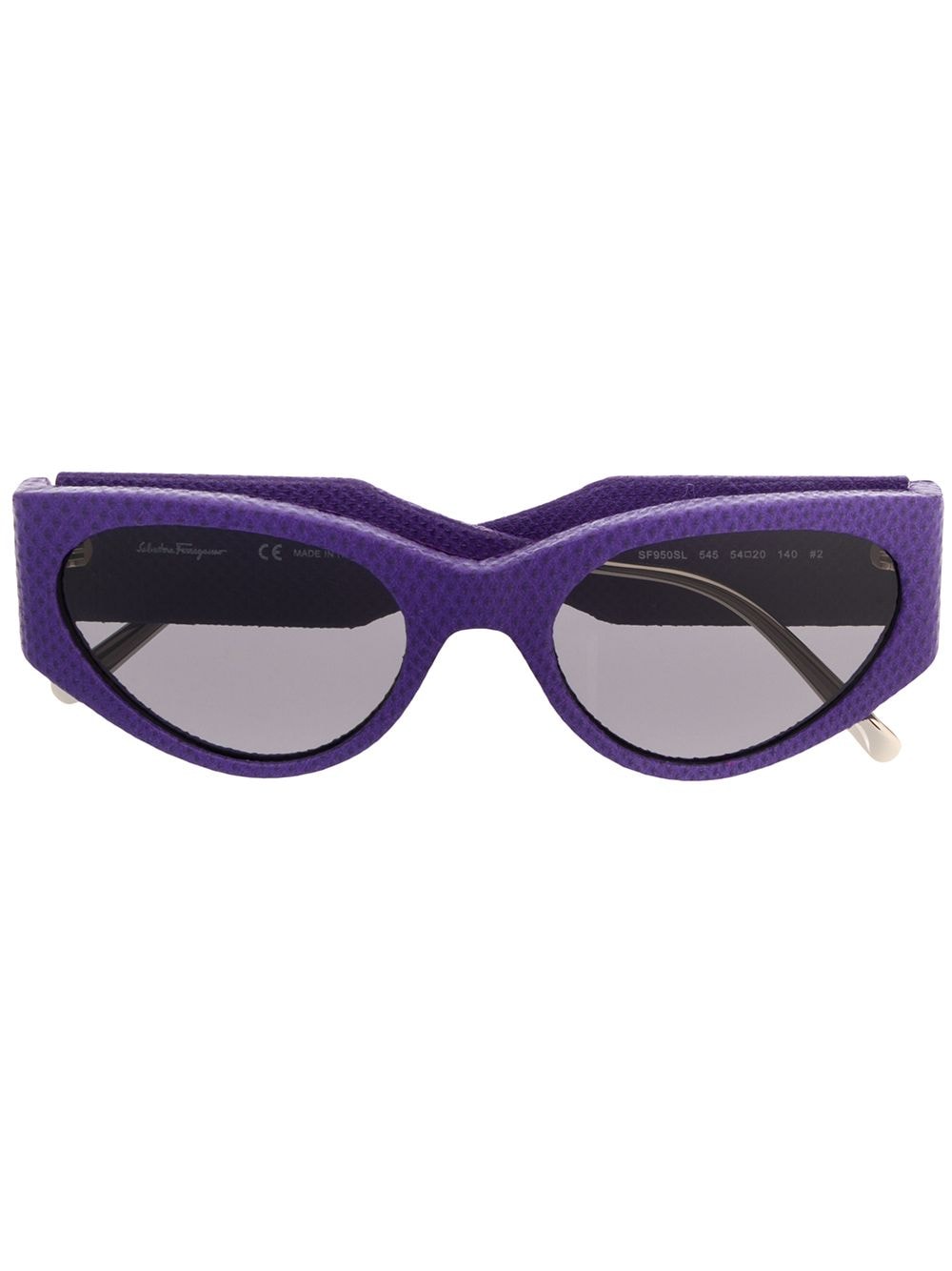 Ferragamo Oval Frame Sunglasses In Purple