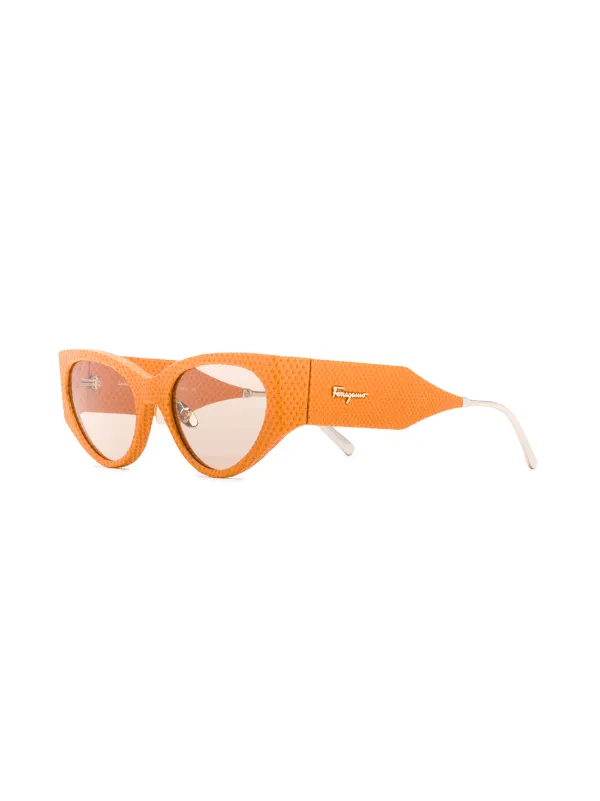 Ferragamo Eyewear レザー サングラス | オレンジ | FARFETCH JP