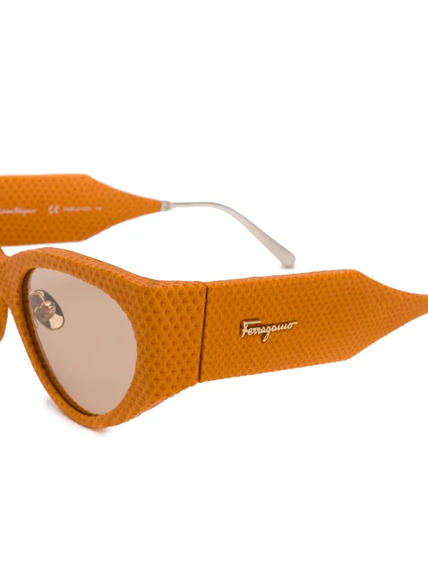Ferragamo Eyewear レザー サングラス | オレンジ | FARFETCH JP