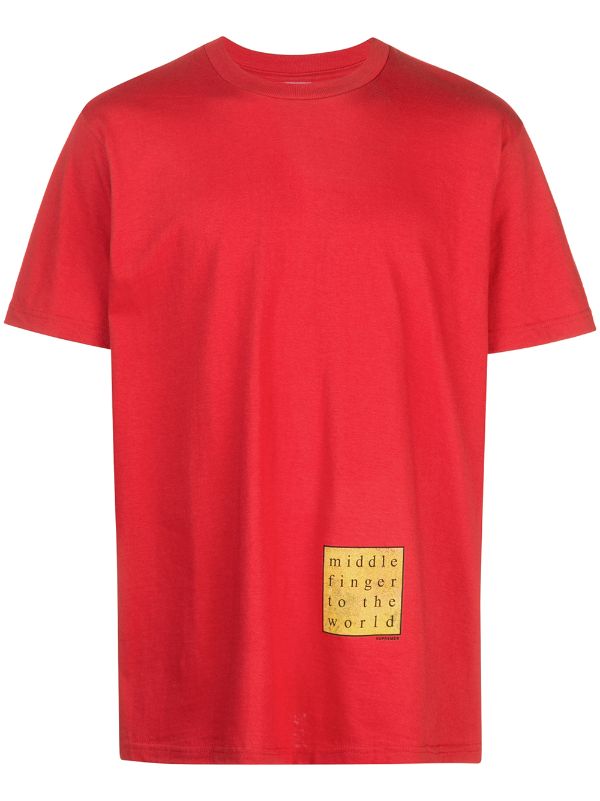 Supreme middle finger hotsell to the world tee