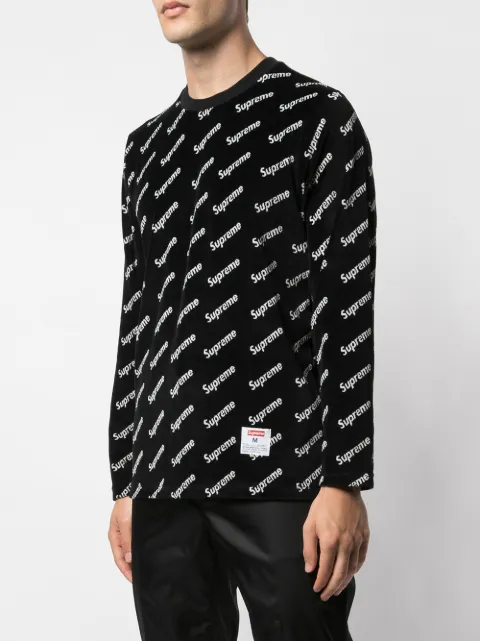supreme velour diagonal logo