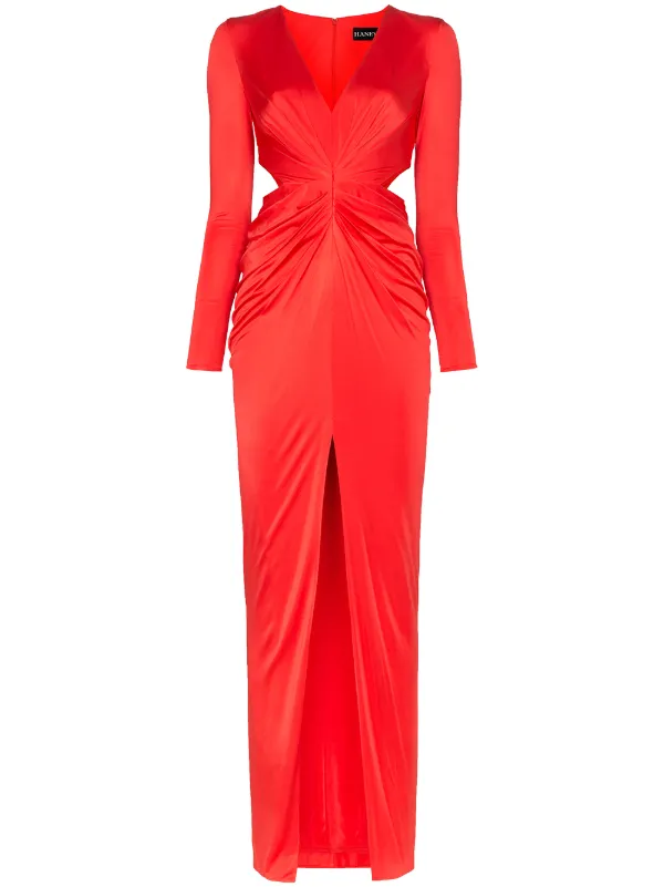 Haney Erin Deep V Cut Out Maxi Dress Farfetch