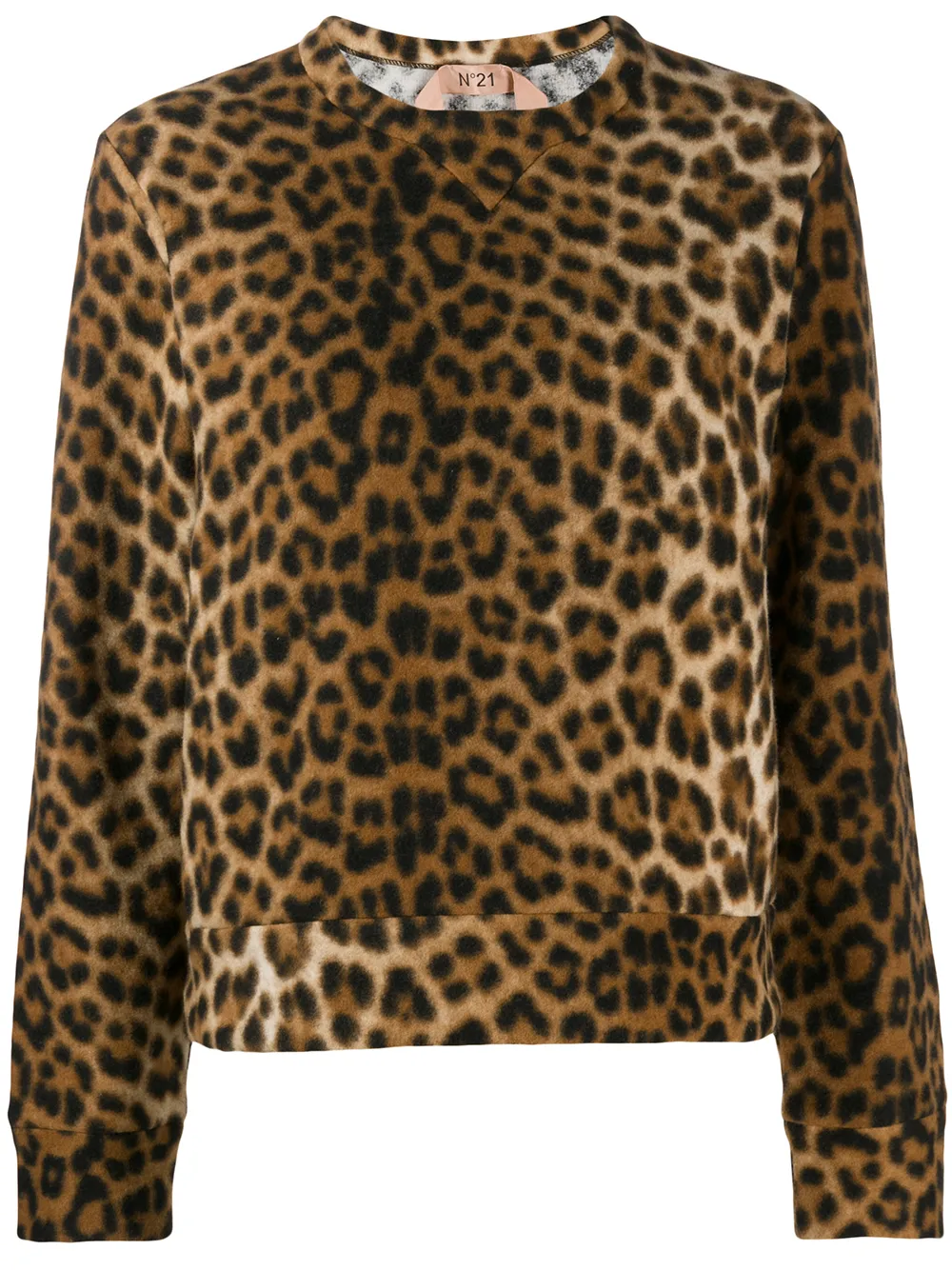 N°21 T-shirts Nº21 LEOPARD PRINT SWEATSHIRT - BROWN