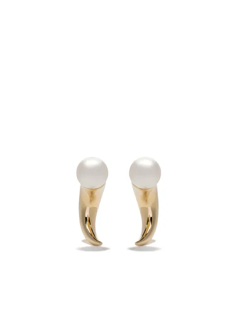 TASAKI 18kt yellow gold Danger Horn pearl earrings