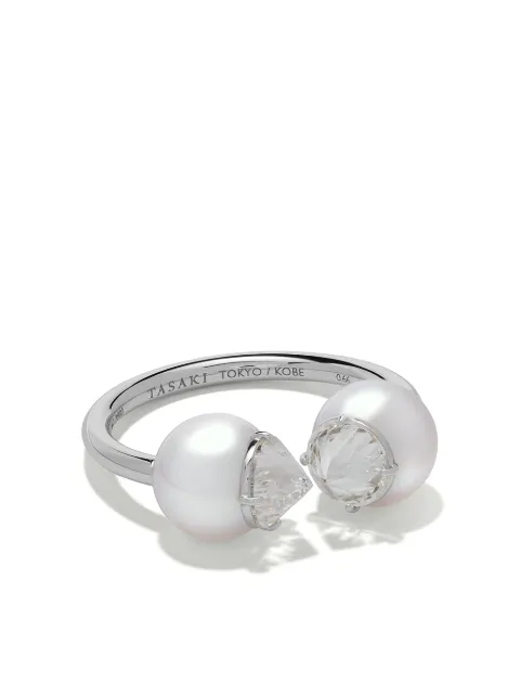 TASAKI platinum Refined Rebellion signature Akoya pearl and diamond ring