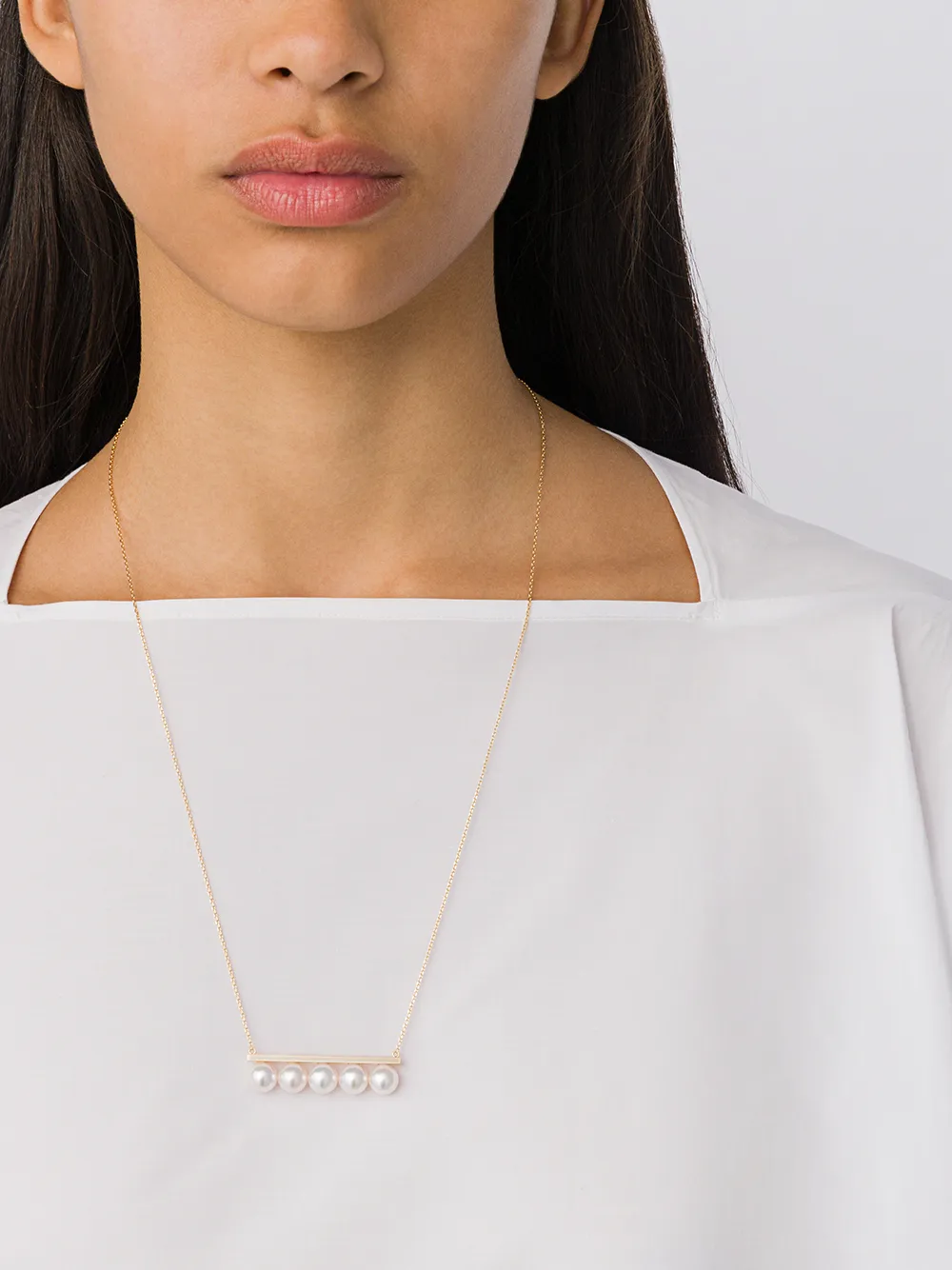 Shop Tasaki 18kt Yellow Gold Balance Signature Necklace