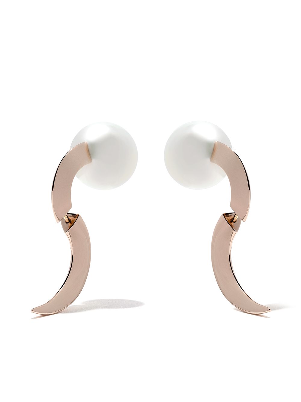 Tasaki 18kt Rose Gold  Atelier Buoy South Sea Pearl Earrings In Sakura Gold