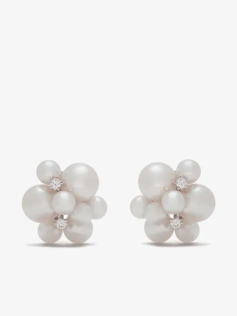 TASAKI boucles d'oreilles en or blanc 18ct ornées de perles Akoya