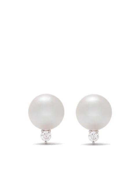 TASAKI 18kt white gold Akoya pearl diamond earrings