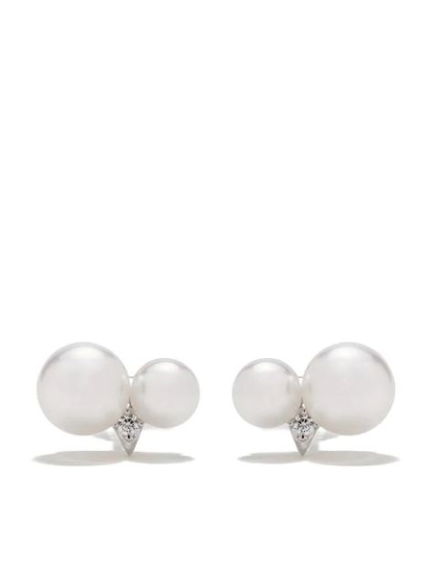 TASAKI 18kt white gold Akoya pearl diamond earrings