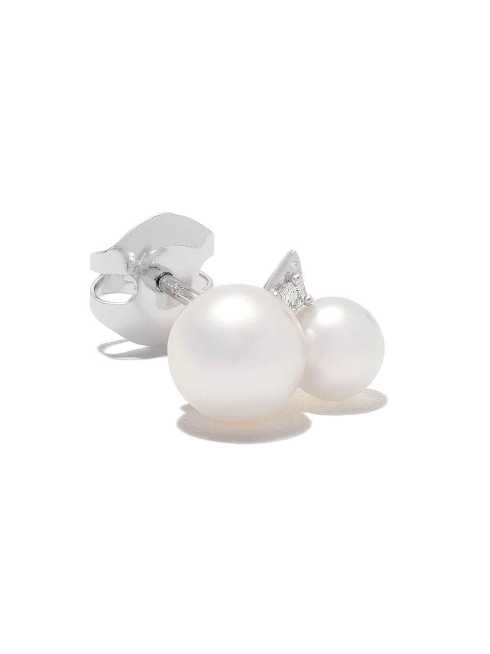 Shop Tasaki 18kt White Gold Akoya Pearl Diamond Earrings