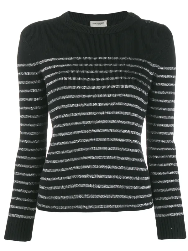 Saint Laurent metallic striped jumper 