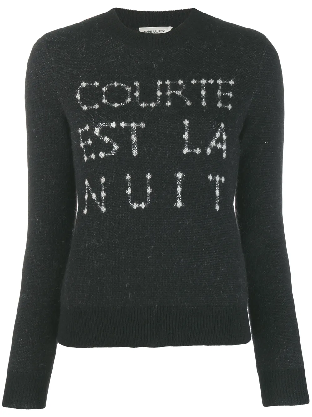 Saint Laurent French Slogan Intarsia Sweater - Farfetch