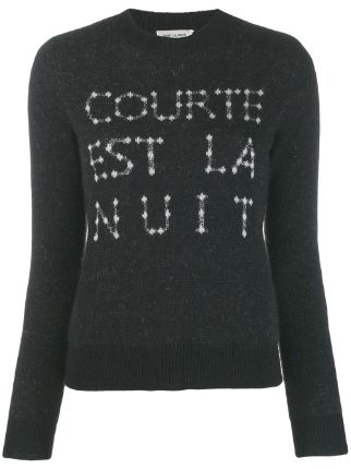 Saint Laurent French Slogan Intarsia Sweater - Farfetch