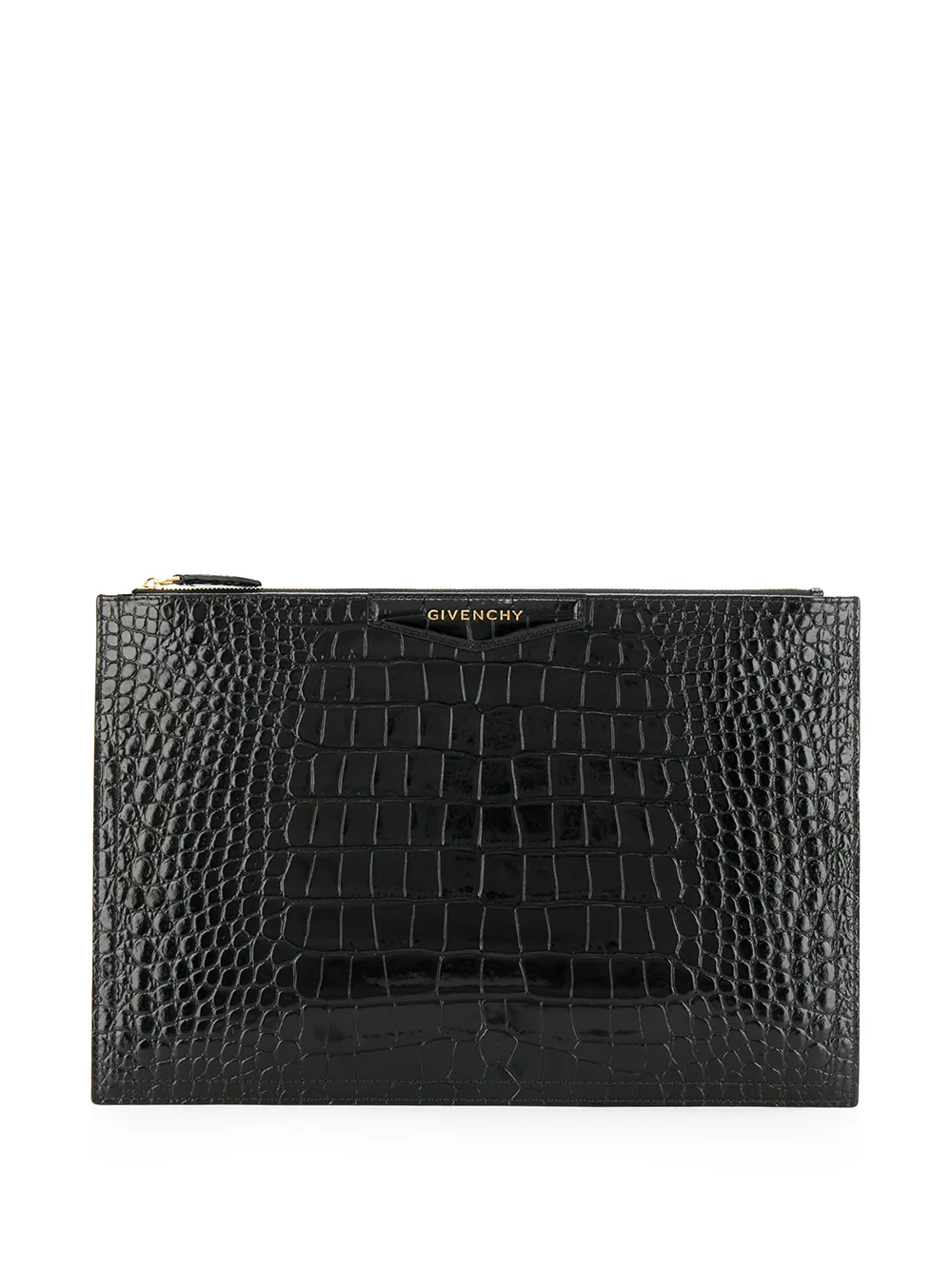 Givenchy Clutch GIVENCHY CROC-EFFECT CLUTCH BAG - BLACK