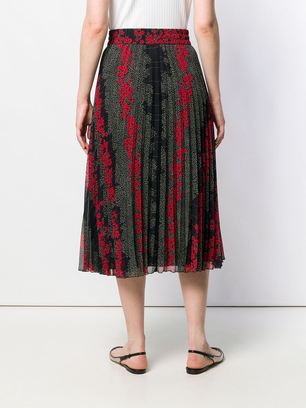 фото Redvalentino плиссированная юбка с цветочным принтом