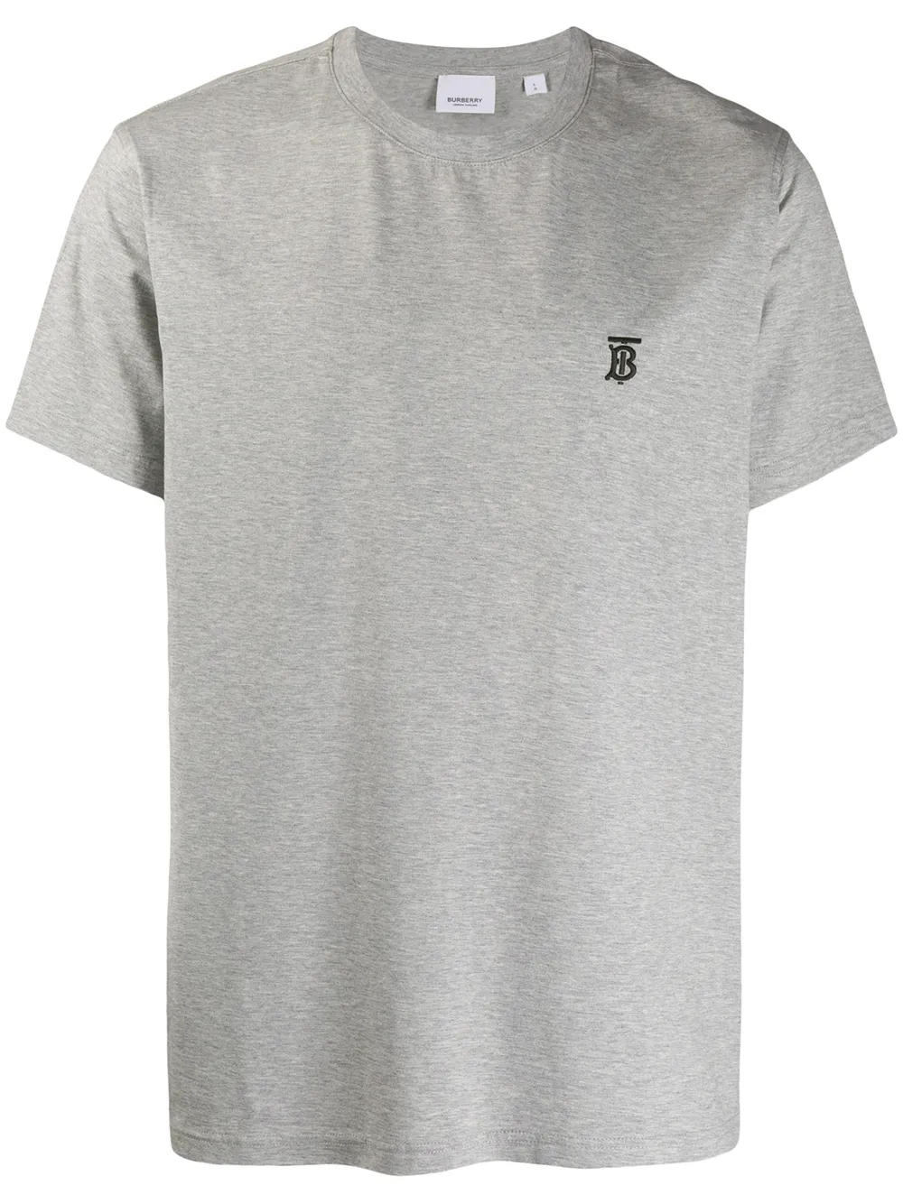 Click to view more detailed imagery on our partner's website Burberry Men's Parker Logo-Embroidered T-Shirt, Gray In Grey