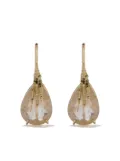 Wouters & Hendrix Gold 18kt claw rutilated quartz earrings