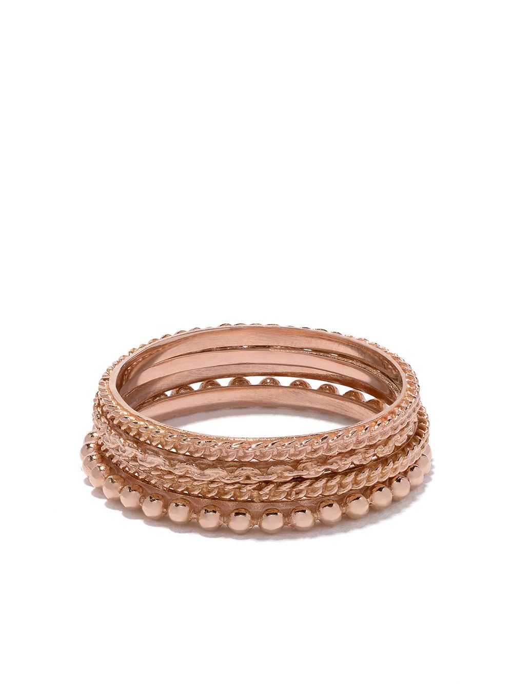 Wouters & Hendrix Gold 18kt Gold Four Ring Set In Pink Gold