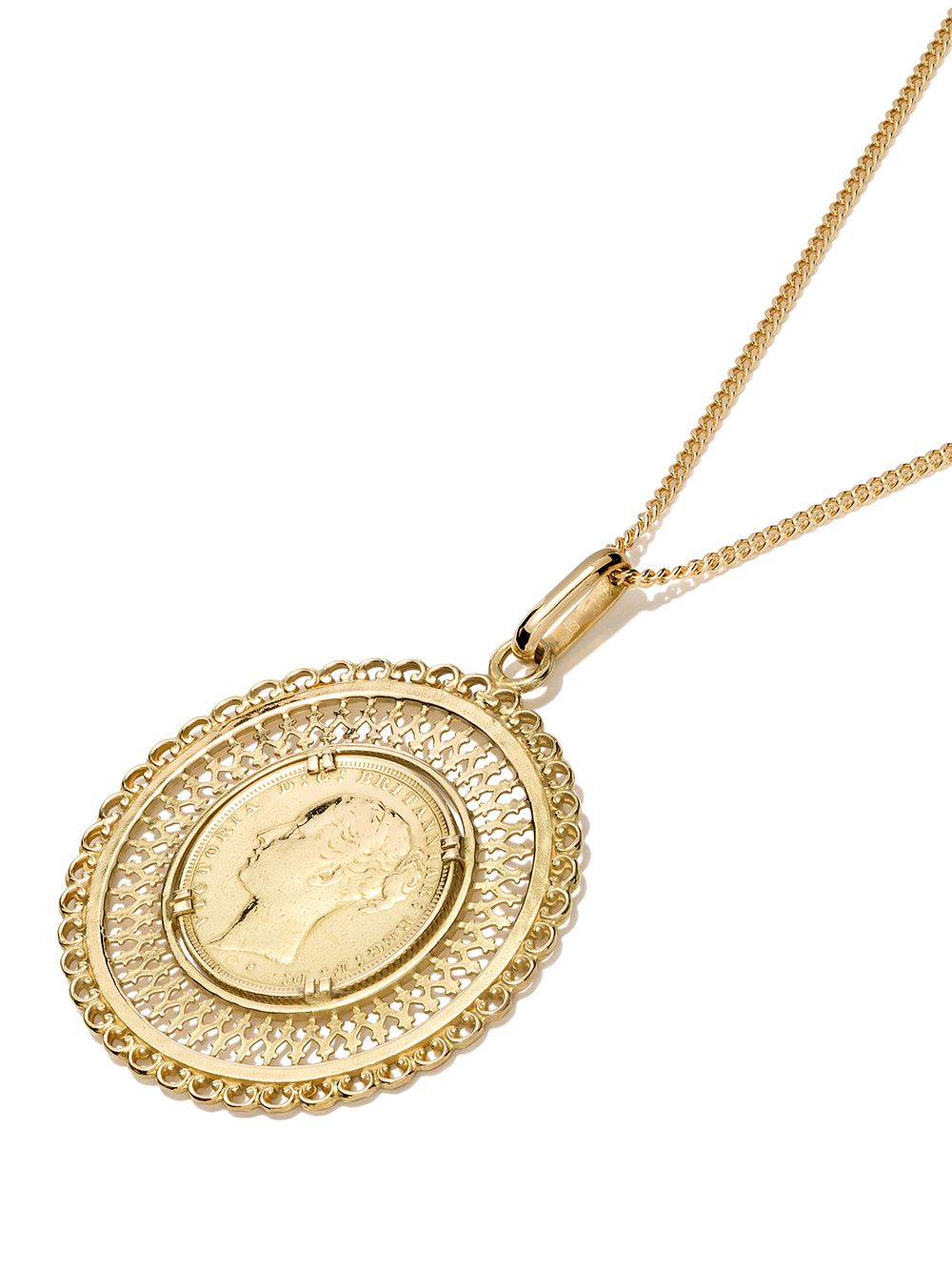 Shop Wouters & Hendrix Gold 18kt Gold Pearl And Coin Pendant Necklaces In Yellow Gold