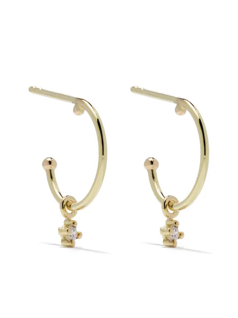 Wouters & Hendrix Gold 18kt gold diamond hoop earrings