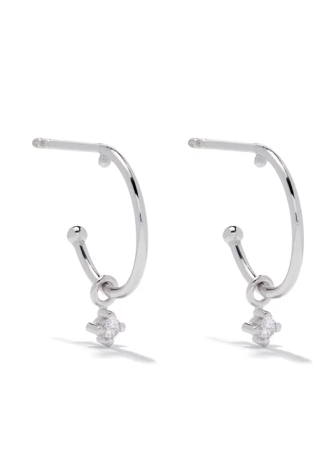 Wouters & Hendrix Gold 18kt gold diamond hoop earrings