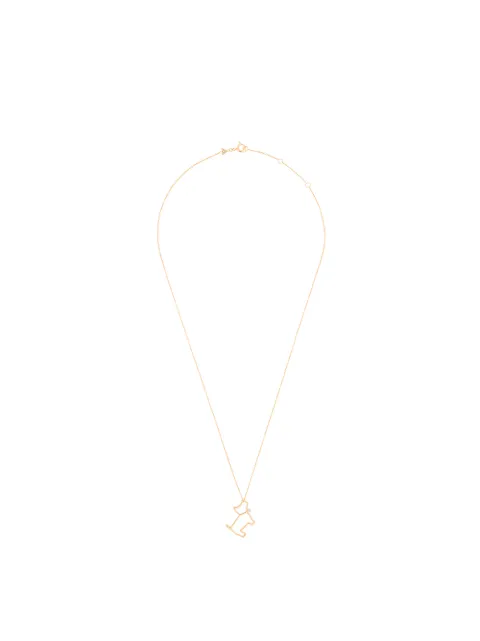 Aliita collar con detalle de perro en oro amarillo de 9kt con diamante