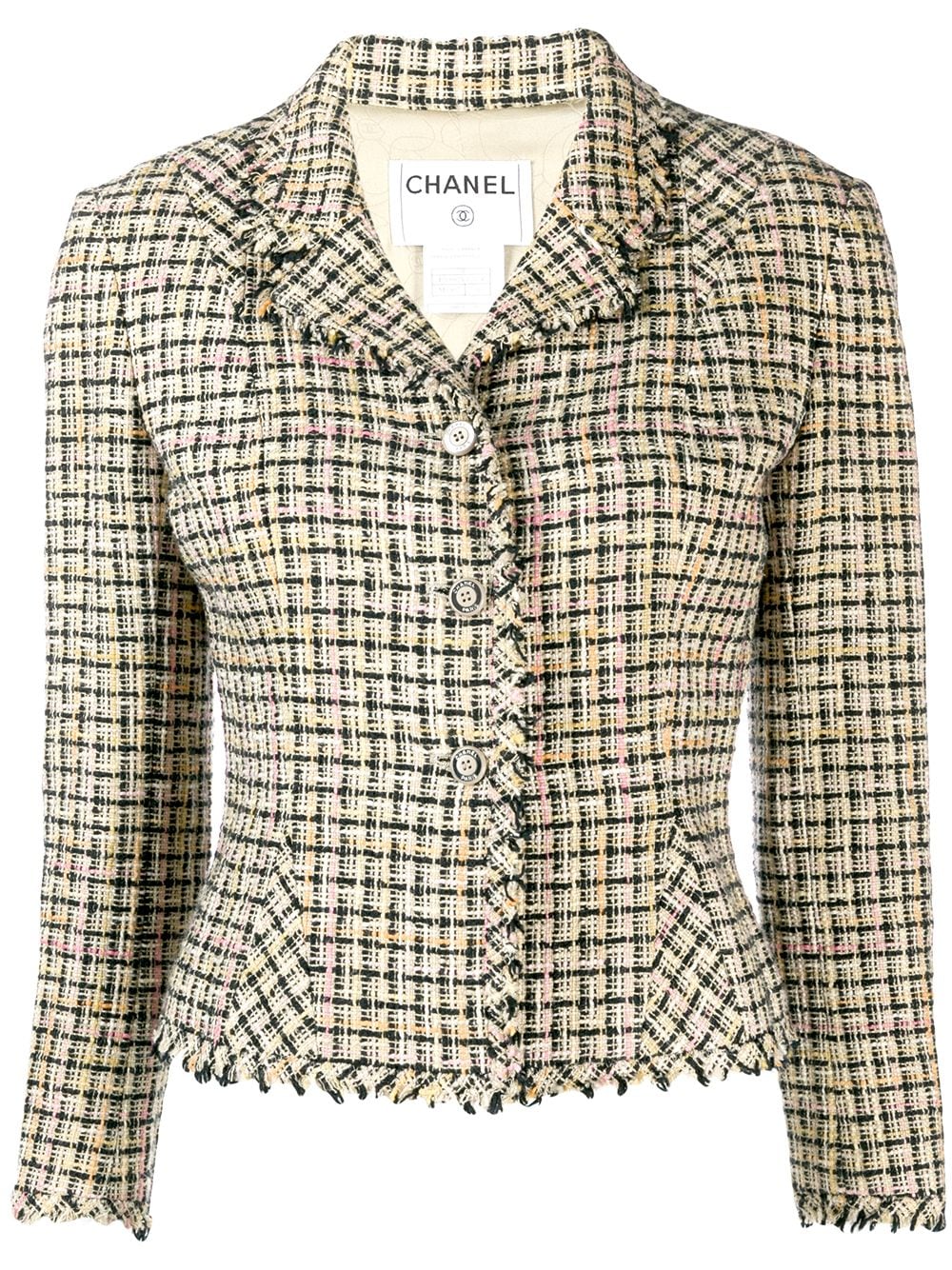фото Chanel Pre-Owned твидовый пиджак кроя слим 2003-го годаа