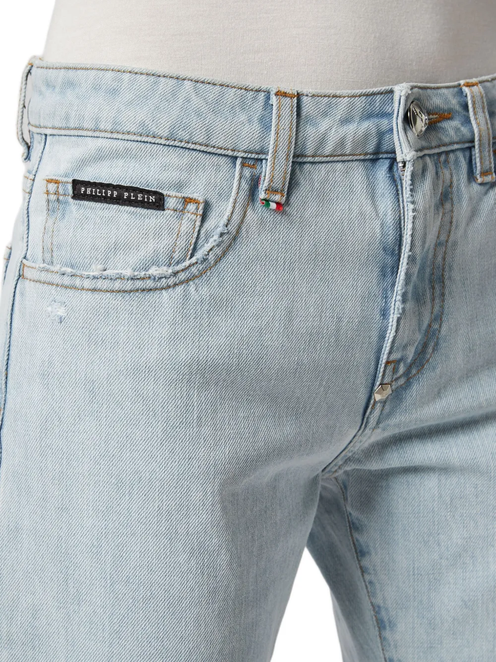 Philipp Plein Gerafelde jeans Blauw