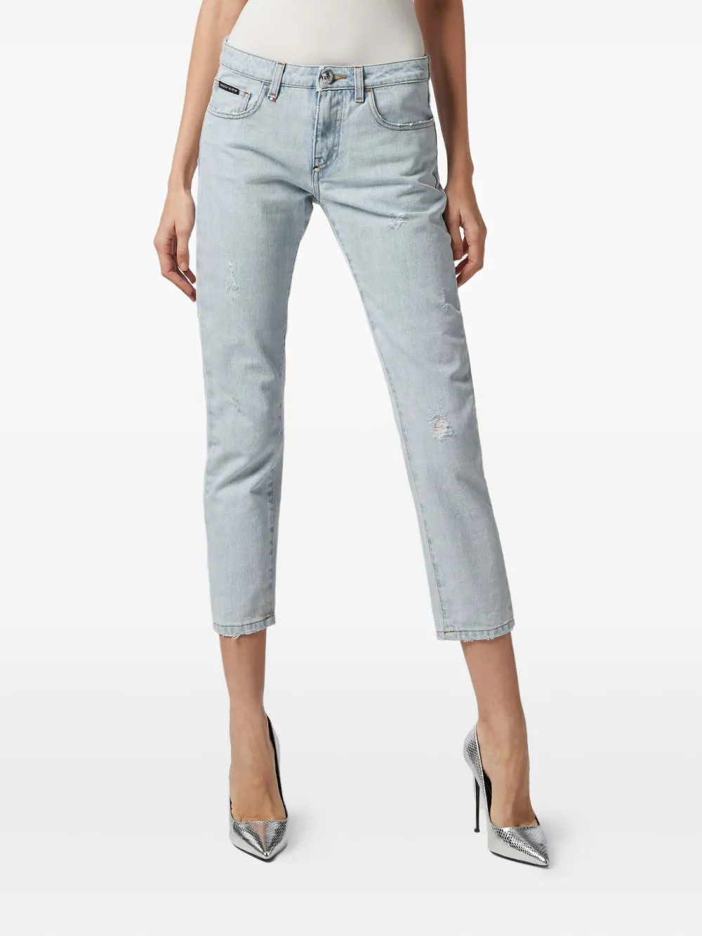  Philipp Plein Distressed-effect Boyfriend Jeans - Blue 
