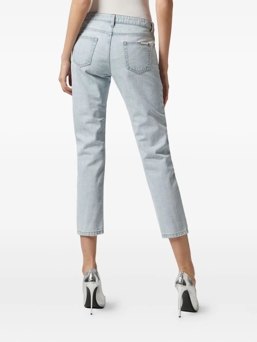 Philipp Plein Gerafelde jeans Blauw