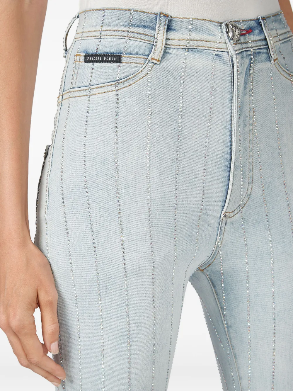 Philipp Plein Jeans verfraaid met kristallen Blauw