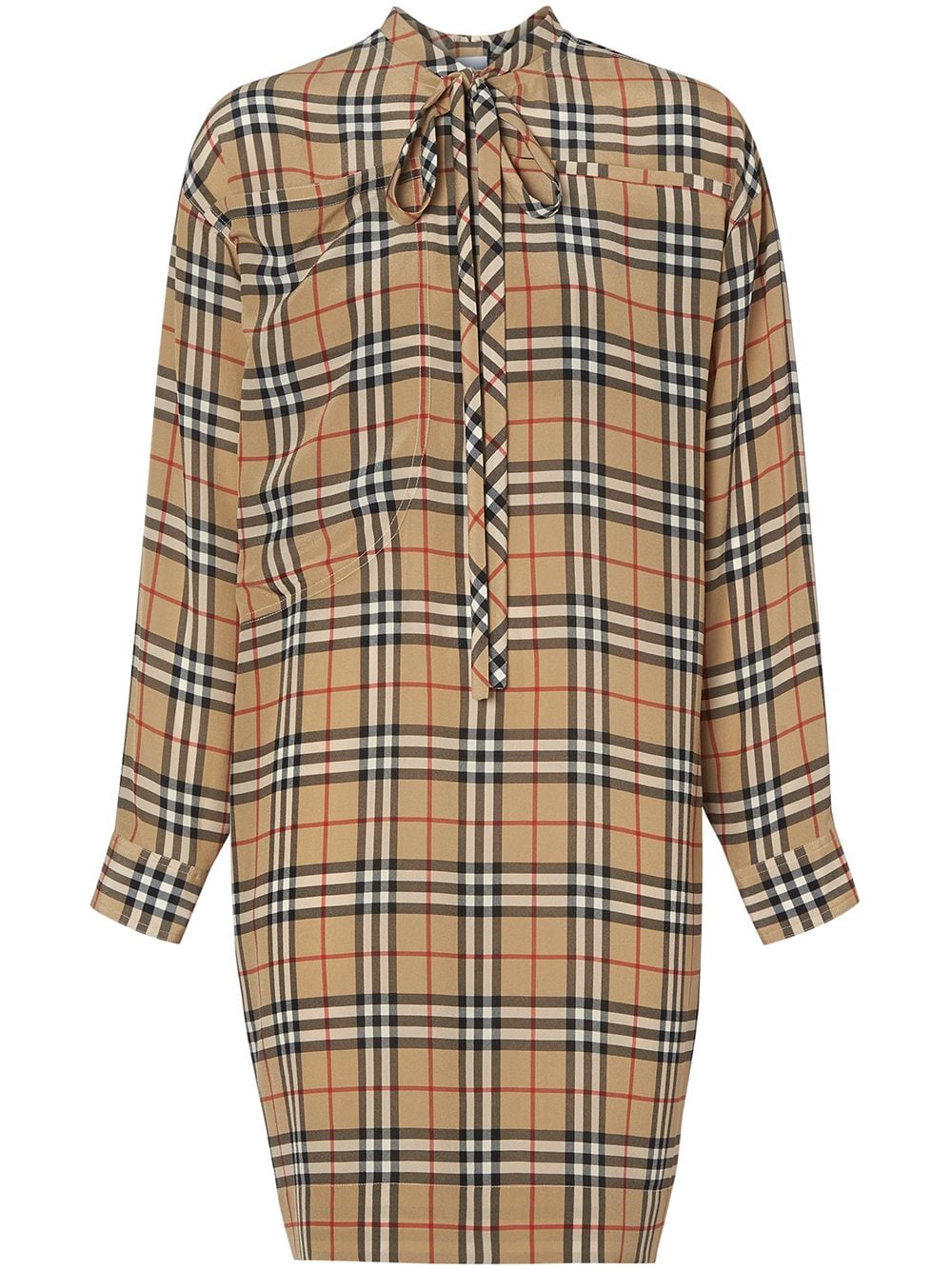 фото Burberry платье в клетку vintage check с завязками