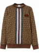 Image 1 of Burberry Monogram Stripe Print Cotton Oversized Sweatshirt