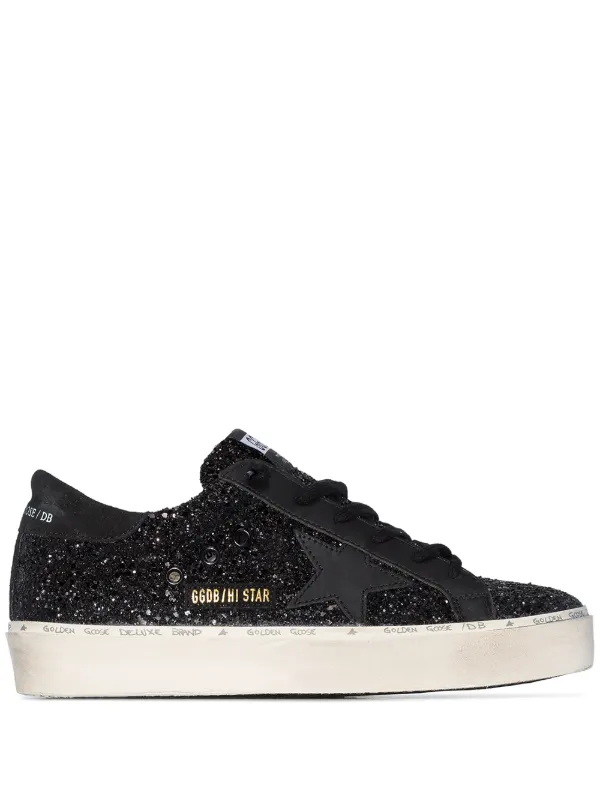 golden goose sneakers black glitter